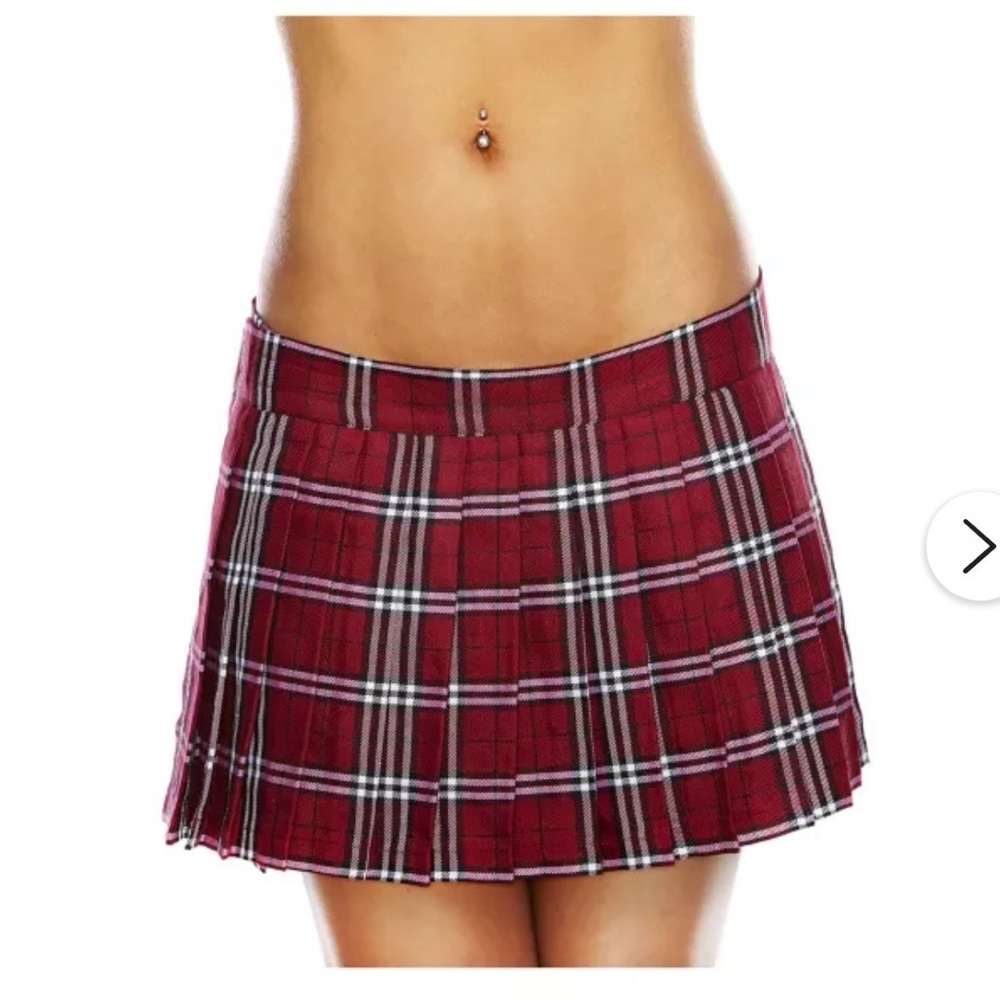 Red Plaid Skirt NWOT